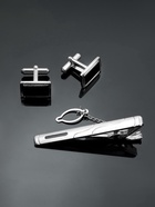 УЦЕНКА Набор мужской «Запонки + Зажим для галстука», прямоугольник с эмалью, чёрный, серебристая - Фото 7