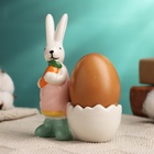 Подставка под яйцо "Кролик с морковкой" 8х5х11см, микс - фото 12156091