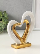 Фигурка керамика «Сплетённые сердца», белый с золотом, 5.5×17.5×19.5 см - Фото 2