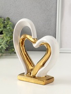 Фигурка керамика «Сплетённые сердца», белый с золотом, 5.5×17.5×19.5 см - Фото 3