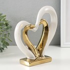 Сувенир керамика "Сплетённые сердца" белый с золотом 5,5х17,5х19,5 см - Фото 4