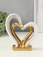 Фигурка керамика «Сплетённые сердца», белый с золотом, 5.5×17.5×19.5 см - Фото 4
