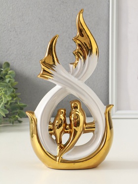 {{photo.Alt || photo.Description || 'Фигура керамика «Две птички на ветке», белый с золотом, 7×15.5×29.5 см'}}