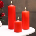 Набор свечей - цилиндров 3в1 (6х14 см, 6х19 см, 6х8,5 см), красный - фото 321222100