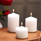 Набор свечей - цилиндров 3в1 (6х11 см, 6х8 см, 6х6,5 см), белый - фото 12166038