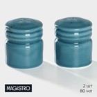 Набор для специй Magistro «Церера», 2 предмета: солонка, перечница, фарфор, голубой - Фото 1