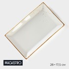 Блюдо сервировочное Magistro «Церера», фарфор, 28×17.5×2 см, белое - Фото 1