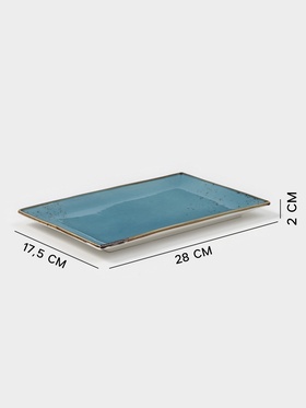 Блюдо для подачи Magistro «Церера», 28×17.5 см, фарфор, голубое