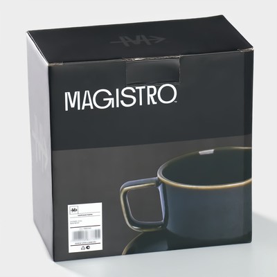 Чайная пара Magistro Fog, 2 предмета: чашка 250 мл, блюдце d=14 см, фарфор, серая