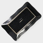 Блюдо сервировочное с соусником Magistro «Ночной дождь», 31×18.5×4 см, фарфор, чёрное - Фото 4