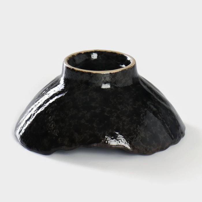 Креманка сервировочная фарфоровая Magistro «Ночной дождь», 180 мл, 12,7×11,7×5,6 см, цвет чёрный