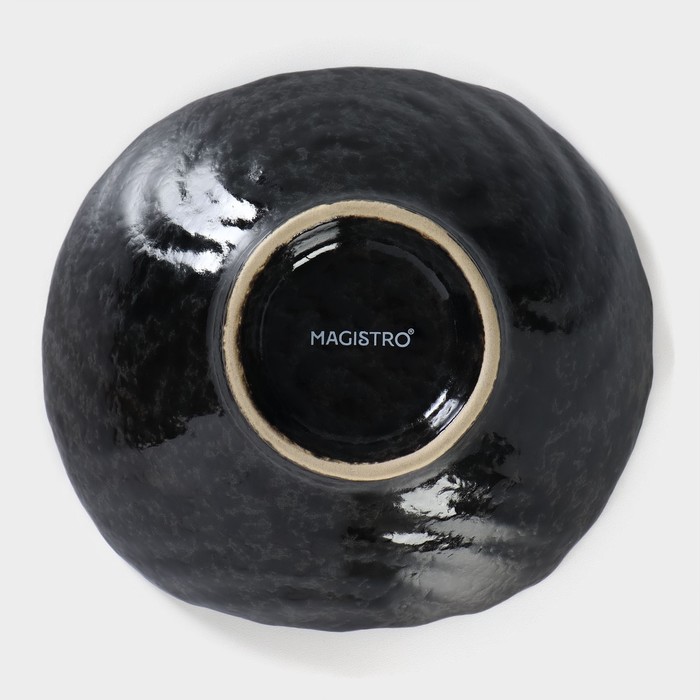 Креманка сервировочная фарфоровая Magistro «Ночной дождь», 180 мл, 12,7×11,7×5,6 см, цвет чёрный