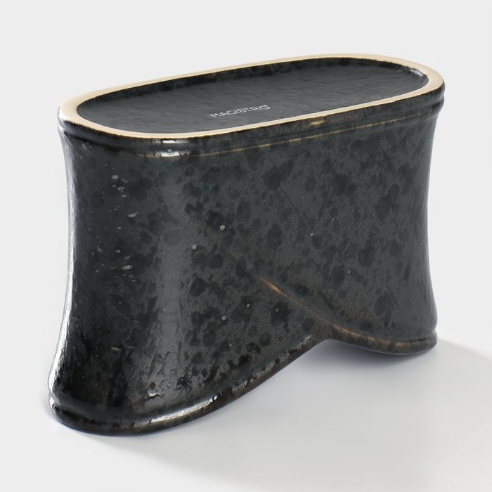 Салфетница фарфоровая Magistro «Ночной дождь», 12×5,7×8,2 см, цвет чёрный - фото 1884579666