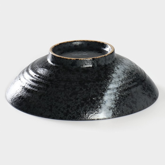 Салатник фарфоровый Magistro «Ночной дождь», 1,6 л, d=24,5 см, цвет чёрный