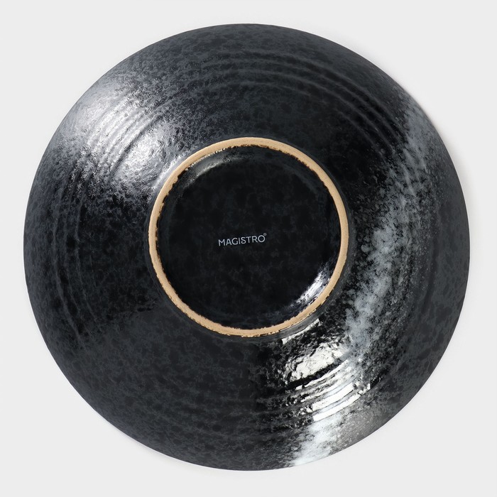 Салатник фарфоровый Magistro «Ночной дождь», 1,6 л, d=24,5 см, цвет чёрный - фото 1928562346