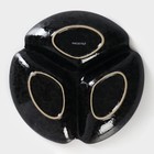 Менажница 3 ячейки Magistro «Ночной дождь», 20.5×3 см, фарфор, чёрная - Фото 5