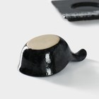 Соусники Magistro «Ночной дождь», 100 мл, на подставке 35×12×1 см, набор 3 шт., фарфор, чёрные - Фото 7