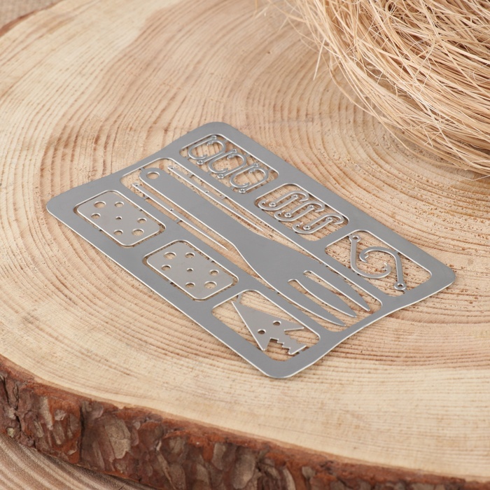 Карта для выживания, многофункциональная тип Д, нержавеющая сталь - Фото 1