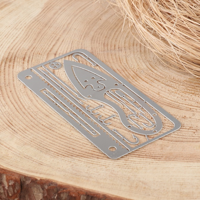 Карта для выживания 17 в 1, многофункциональная, рыболовная, нержавеющая сталь - Фото 1