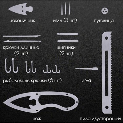 Карта для выживания 17 в 1, многофункциональная, рыболовная, нержавеющая сталь