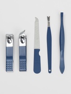 Набор маникюрный, 5 предметов, в футляре, голубой, белый - Фото 4