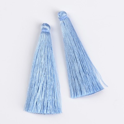 Подвеска декоративная «Кисть», 2 шт., L=6.5 см, небесно-голубая