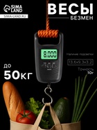 Весы-безмен Luazon LVU-07, электронный, до 50 кг, точность до 10 г, подсветка, чёрный - Фото 1