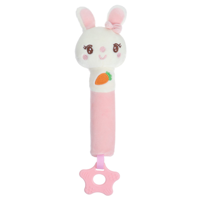 Пищалка - погремушка Крошка Я «Милая зайка», с прорезывателем, от 3 мес.