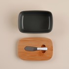 Маслёнка SL Home «Каса Перфекто», с ножом для масла, бамбуковая крышка, 15×10×5.5 см - Фото 5