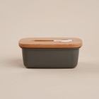 Маслёнка SL Home «Каса Перфекто», с ножом для масла, бамбуковая крышка, 15×10×5.5 см - Фото 3