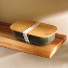 Контейнер для еды SL Home «Каса Перфекто», 21.5×12.5×6 см, с бамбуковой крышкой, оцинкованная сталь, зелёный - Фото 3