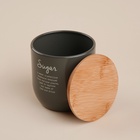 Банка для сахара SL Home, 12×12 см, с бамбуковой крышкой, серая - Фото 4