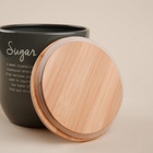 Банка для сахара SL Home, 12×12 см, с бамбуковой крышкой, серая - Фото 2