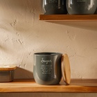 Банка для сахара SL Home, 12×12 см, с бамбуковой крышкой, серая - Фото 6