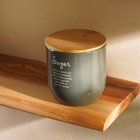 Банка для сахара SL Home, 12×12 см, с бамбуковой крышкой, серая - Фото 5