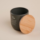Банка для чая SL Home, 9.5×14 см, с бамбуковой крышкой, серая - Фото 4