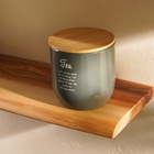 Банка для чая SL Home, 9.5×14 см, с бамбуковой крышкой, серая - Фото 5