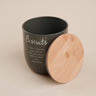 Банка для сыпучих SL Home, 15×15.5 см, с бамбуковой крышкой, серая - Фото 4