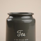 Банка для чая SL Home, 9.5×14 см, с бамбуковой крышкой, серая - Фото 3