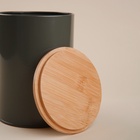 Банка для хранения SL Home «Каса Перфекто», 11×15 см, с бамбуковой крышкой, серая - Фото 2