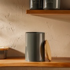 Банка для хранения SL Home «Каса Перфекто», 11×15 см, с бамбуковой крышкой, серая - Фото 6