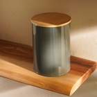 Банка для хранения SL Home «Каса Перфекто», 11×15 см, с бамбуковой крышкой, серая - Фото 5