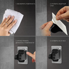 Держатель для душевой лейки ZEIN Z104, регулируемый, самоклеющейся, черный - Фото 6