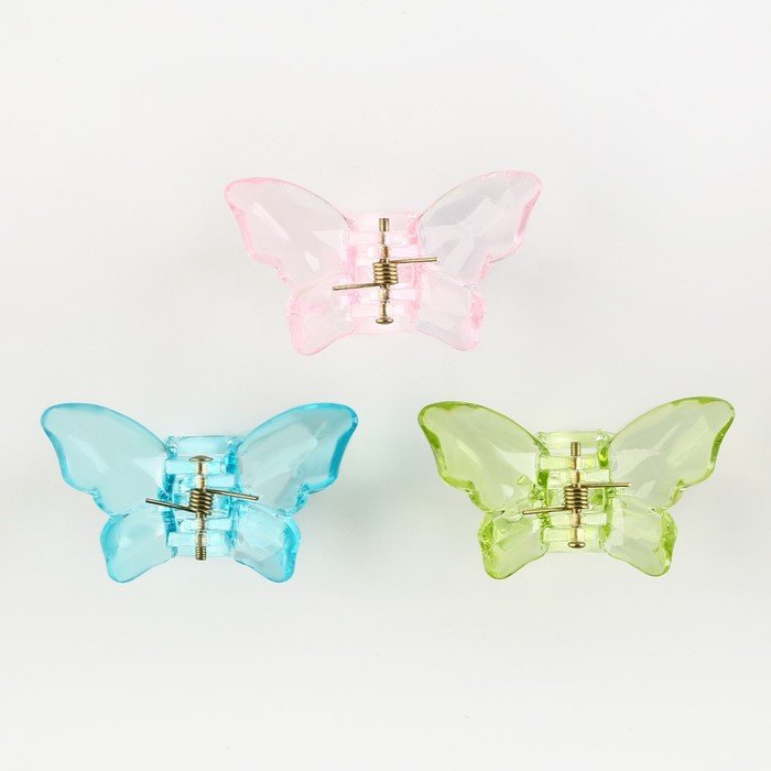 Набор крабов бабочек для волос 3 шт. Believe in yourself, 4.5 х 3 х 3 см