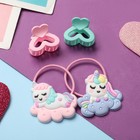 Набор для волос "Малышка" (4 резинки,2 краба) единорожки - фото 23861047