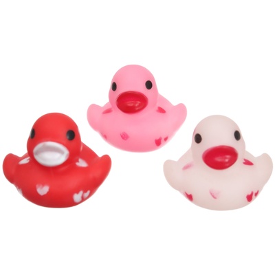 Резиновые игрушки для ванны Крошка Я «Уточки сердечки», 5 см, в наборе 3 шт.