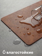 Салфетки сервировочные Magistro, 4 шт., экокожа, 45×30 см, коричневые - Фото 3