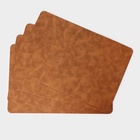 Салфетки сервировочные Magistro, 4 шт., экокожа, 45×30 см, коричневые - Фото 4