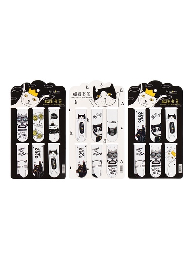 Набор магнитных закладок для книг Calligrata «Кошки», 6 штук, МИКС