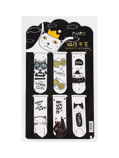 Набор магнитных закладок для книг Calligrata «Кошки», 6 штук, МИКС
